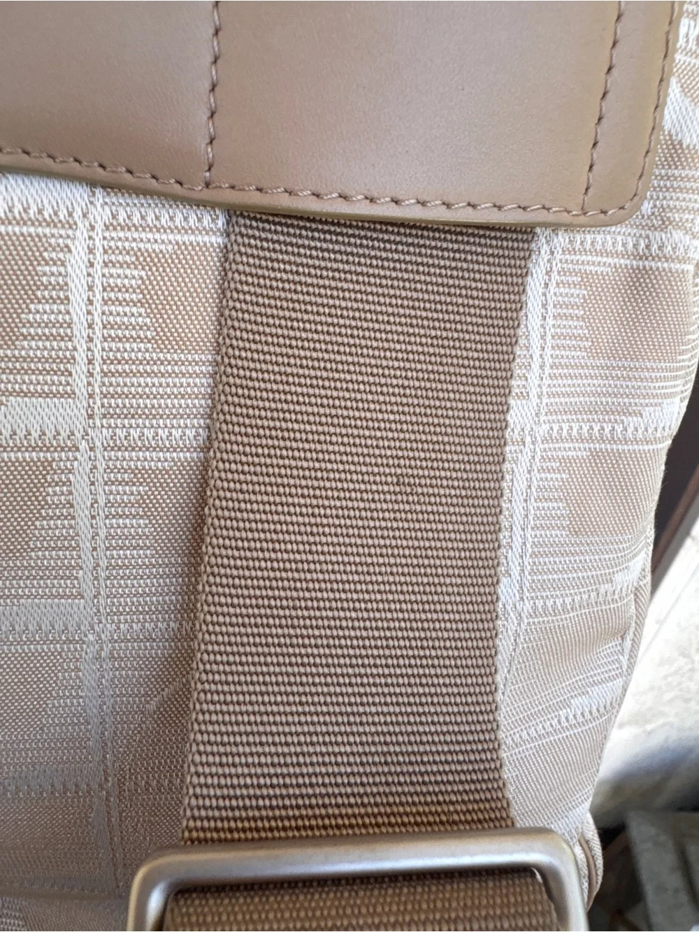 Authentic Vintage Chanel Beige Monogram Nylon Backpack